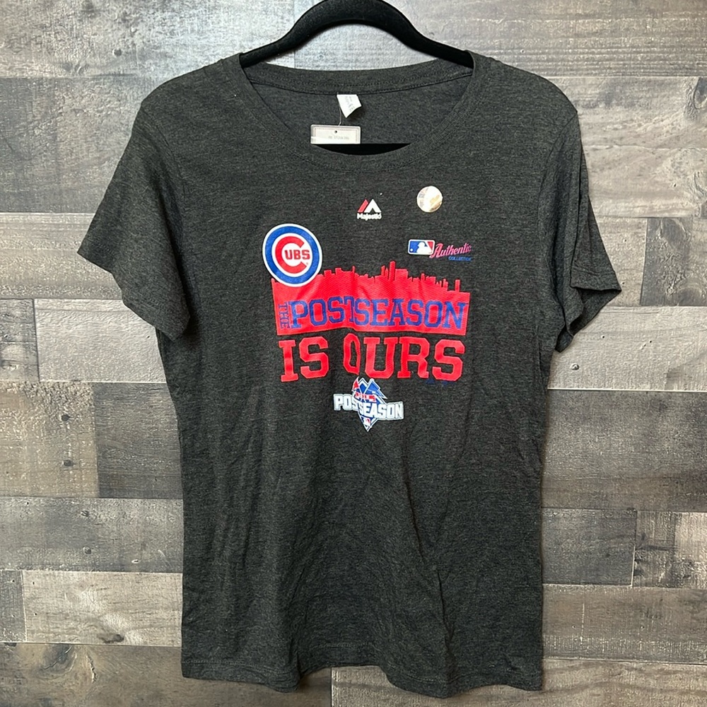 New Gray Shirt Sleeve Cubs 2015 “the Post Season is Ours” T-Shirt